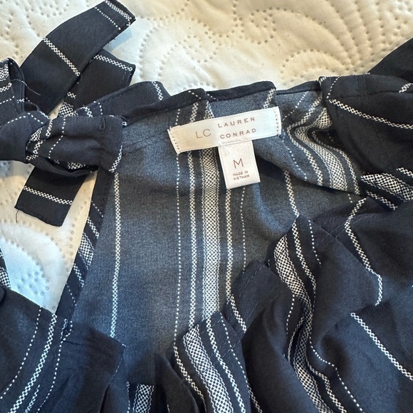 LC Lauren Conrad Blue and White Striped Dress Size Medium - Picture 2 of 4